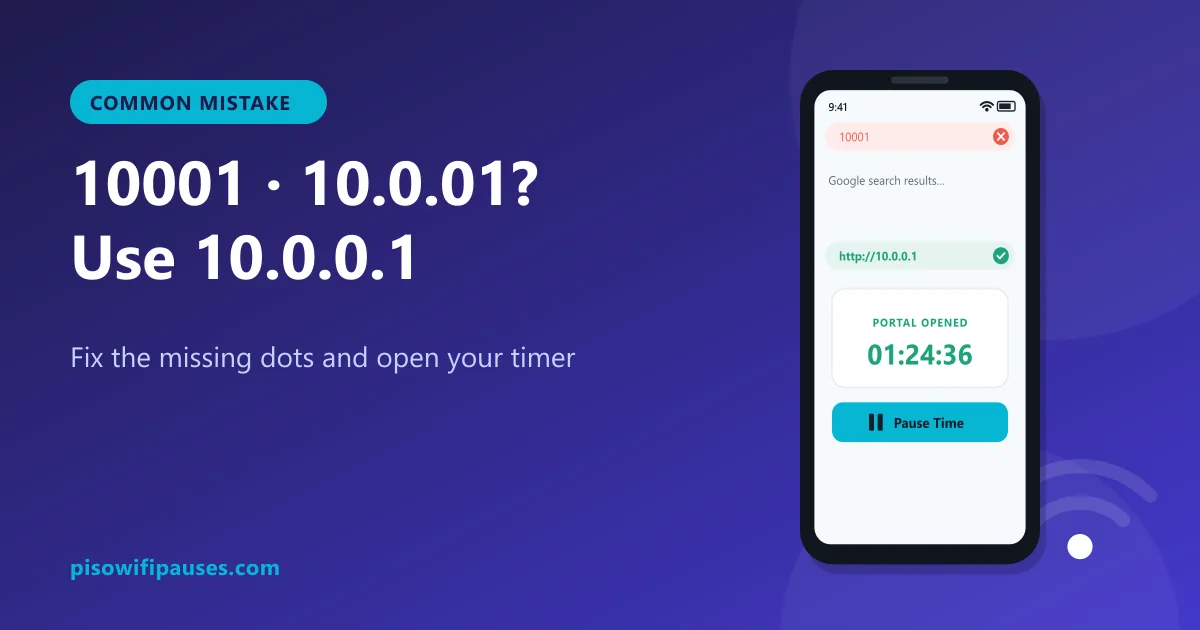 10001 and 10.0.01 Piso WiFi typo fix