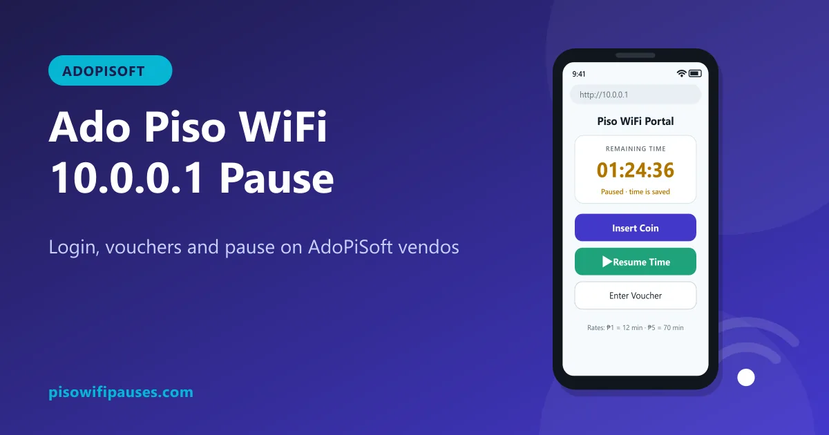 AdoPiSoft Ado Piso WiFi 10.0.0.1 pause guide